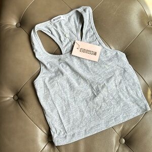 Grey racerback tank top